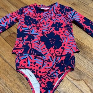 Lilly Pulitzer Pink and Blue Kids Rashguard Set